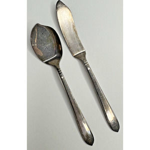 Community Plate Silver Plated Engraved Silverware Butter Knife Jelly Server VTG